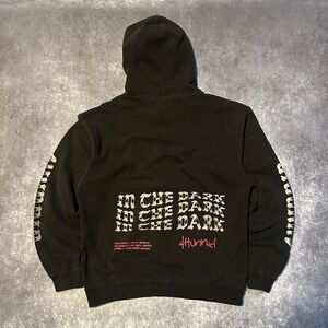 YG 4Hunnid Black Hoodie In The Dark Graphic Print Mens Large Rapper Hip Hop